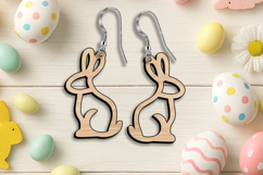 Cute Rabbits Easter Earring SVG Laser Accessory Gift Bunny Product Image 1