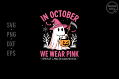 In October We Wear Pink|Halloween Breast Cancer|Pink Ghost Product Image 1