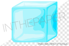 Cool transparent square ice cube clipart flat PNG SVG EPS Product Image 1