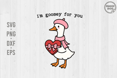 Goosey For You Valentine|Coquette Valentine Goose SVG Product Image 1