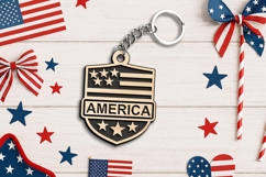 Proud American USA Keychain SVG Laser 4th July Independence Product Image 2