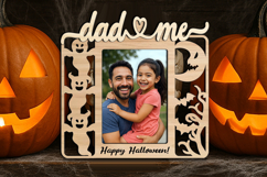 Dad and Me Halloween Photo Frame SVG Laser Gift Child Scary Product Image 1