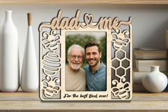 Dad and Me SVG Bee Honeycomb Frame Photo Kids Laser Summer Product Image 2