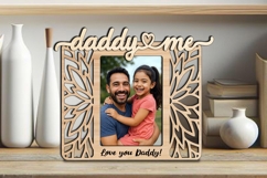 Daddy and Me Flowers Photo Frame SVG Home Present Laser Gift Product Image 1