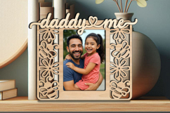 Daddy and Me SVG Bee Flowers Frame Photo Kids Laser Summer Product Image 2