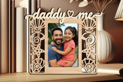 Daddy and Me SVG Seashell Frame Photo Kids Laser Nautical Product Image 1