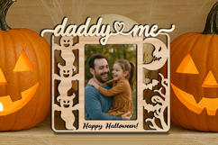 Daddy &amp; Me Halloween SVG Photo Frame Laser Scary Spooky Gift Product Image 2