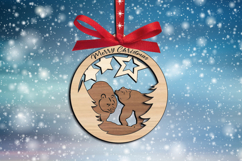 SVG Merry Christmas Holiday Scene Bears Ornament Laser Gift Product Image 3