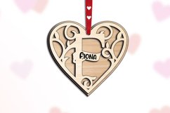 Laser Monogram Letter F Valentine Day Gift Love Romantic SVG Product Image 3