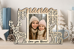 Deer Couple SVG Christmas Nana Photo Frame Winter Gift Laser Product Image 1