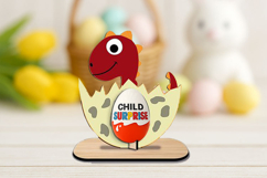 Dino Easter Chocolate Egg Holder SVG Present Laser Gift Kid Product Image 1