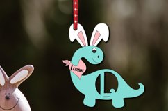 Dino Letter L Easter Basket Name Tag Holiday Laser Cut SVG Product Image 1