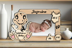 Dinosaur SVG Baby Laser Newborn Photo Frame Board Picture Product Image 1