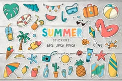 35 SUMMER stickers EPS | PNG | JPG Product Image 1