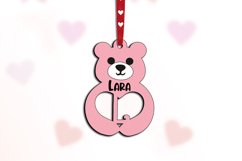 Alphabet SVG Bear Valentine Day Love Letter L Gift Laser Product Image 3