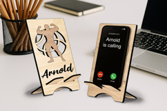 Bodybuilder Boss Phone Holder SVG Laser Digital Fitness Guru Product Image 2