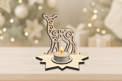 SVG Christmas Fawn Holiday Candle Holder Tree Star Present Product Image 2