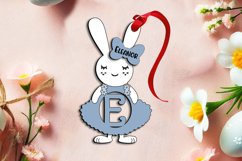 Easter Bunny Dress Letter E Laser Basket Tag Ornament SVG Product Image 1