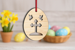 Easter Egg Jesus Cross Brids SVG Laser Ornament Present Gift Product Image 1