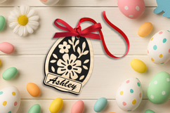 Easter Flowers Name Basket Tag SVG Label Laser Gift Present Product Image 1