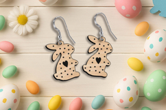 Easter Holiday Bunnies Earrings Laser SVG Present Gift Heart Product Image 1