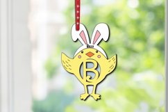 Easter Letter B Bird Chicken Basket Name Tag Ornament SVG Product Image 1