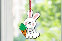 Easter Letter B Ornament Bunny Rabbit SVG Basket Name Tag Product Image 1