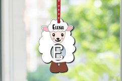 Easter Letter E Lamb Ornament Sheep SVG Basket Name Tag Gift Product Image 1