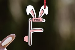 Easter Letter F Laser Basket Tag Ornament SVG Bunny Tail Product Image 2