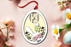 Easter Letter H Bunny Egg Basket Tag Ornament SVG Laser Gift Product Image 2