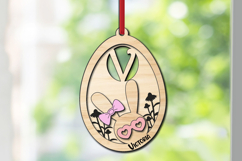 Easter Letter V SVG Gift Bunny Egg Basket Tag Laser Cut Product Image 1