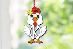 Easter SVG Chicken Letter K Basket Name Tag Holiday Ornament Product Image 1