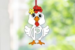 Easter SVG Chicken Letter P Basket Name Tag Holiday Ornament Product Image 2