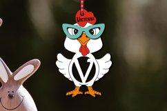 Easter SVG Chicken Letter V Basket Name Tag Laser Ornament Product Image 1