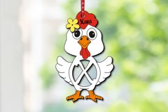 Easter SVG Chicken Letter X Basket Name Tag Laser Ornament Product Image 1