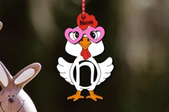 Easter SVG Letter N Holiday Chicken Basket Name Tag Ornament Product Image 1