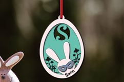Easter SVG Letter S Bunny Egg Basket Tag Ornament Laser Gift Product Image 1