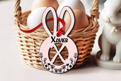 Easter SVG Letter X Laser Bunny Basket Tag Ornament Flowers Product Image 1
