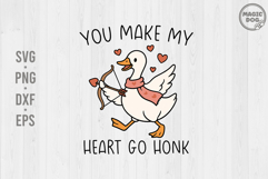 You Make My Heart Go Honk Goose Funny Cupid Goose Valentine Product Image 1