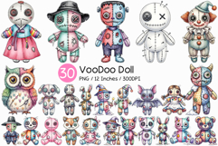 VooDoo Doll | Watercolor Creepy Scary Spooky Halloween PNG Product Image 1