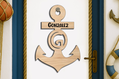 Alphabet Letter G SVG Door Hanger Sea Anchor Nautical Family Product Image 2