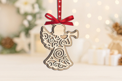 SVG Holy Angel Christmas Tree Ornament Laser Holiday Gift Product Image 1