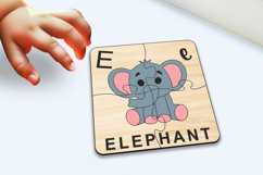 Elephant Kid Puzzle Baby Game Child Play SVG Letter E Laser Product Image 1