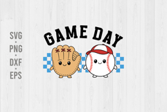 Game Day Baseball Sports Mom Cute Baseball Glove And Ball Product Image 1