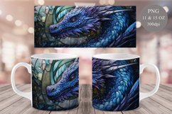 Stained Glass Dragon Mug Sublimation Wrap Product Image 1