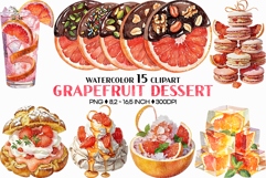 Red Grapefruit Desserts PNG | Watercolor Clipart Ade Drink Product Image 1