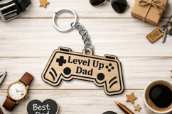 Laser SVG Level Up Dad Father Day Keychain Gift Grandpa Product Image 2