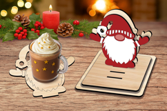 Gnome Laser Christmas Coaster SVG Holiday Present Decoration Product Image 2