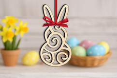 SVG Easter Bunny Egg Shape Ornament Holiday Pattern Present Product Image 2
