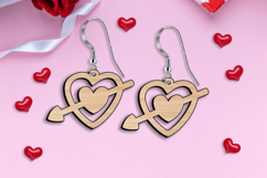 Heart Arrow Valentine Earrings Love SVG Laser Romantic Gift Product Image 2